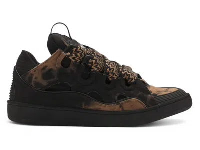 Pre-owned Lanvin Curb Sneakers In Black/beige