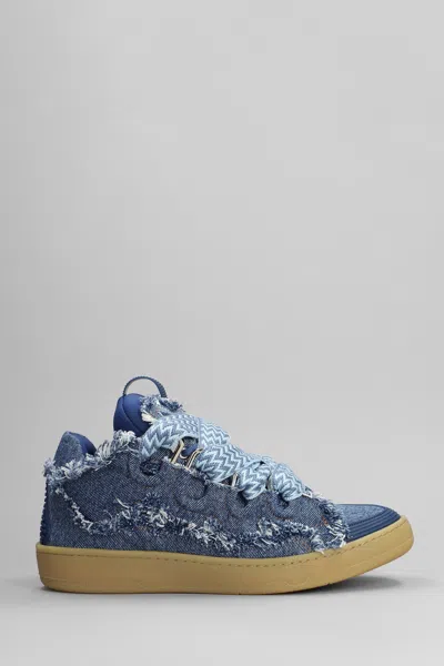 Lanvin Curb Sneakers In Blue Cotton