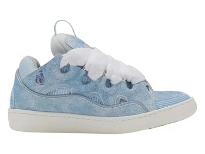 Pre-owned Lanvin Curb Sneakers In Denim Blue