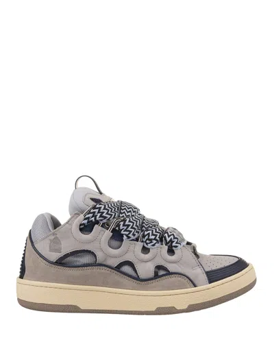 Lanvin Curb Sneakers In Grey Leather