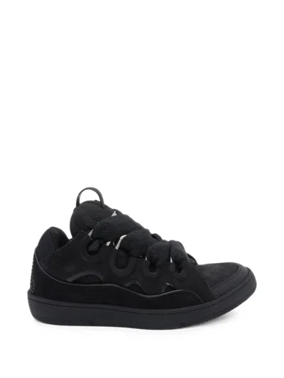 Lanvin Curb Sneakers In Leather In Black