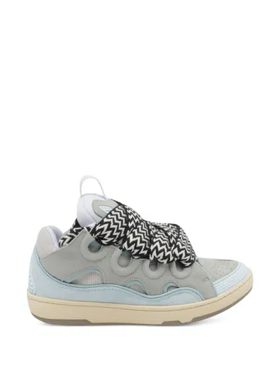Lanvin Curb Sneakers In Leather In Blue