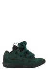 Lanvin Curb Sneakers In Leather With Snake Laces In Green