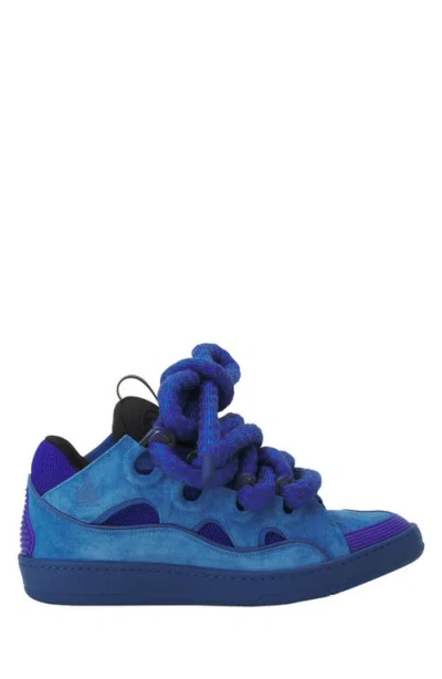 LANVIN LANVIN CURB SNEAKERS IN LEATHER WITH SNAKE LACES