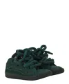 Lanvin Green Curb Leather With Snake Laces Sneakers In Multi