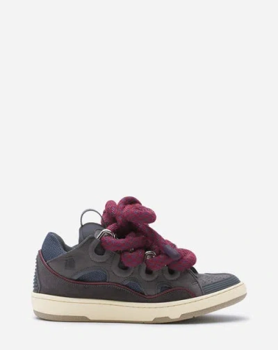 LANVIN LANVIN CURB SNEAKERS IN LEATHER WITH SNAKE LACES FOR WOMEN