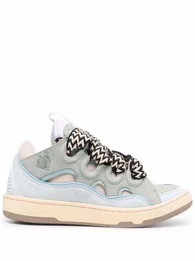 LANVIN CURB SNEAKERS IN LIGHT BLUE LEATHER
