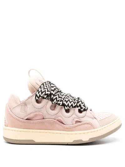 LANVIN CURB SNEAKERS IN PINK LEATHER