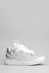 LANVIN CURB SNEAKERS IN SILVER POLYESTER