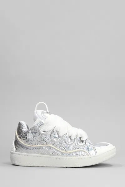 Lanvin Curb Sneakers In Silver Polyester