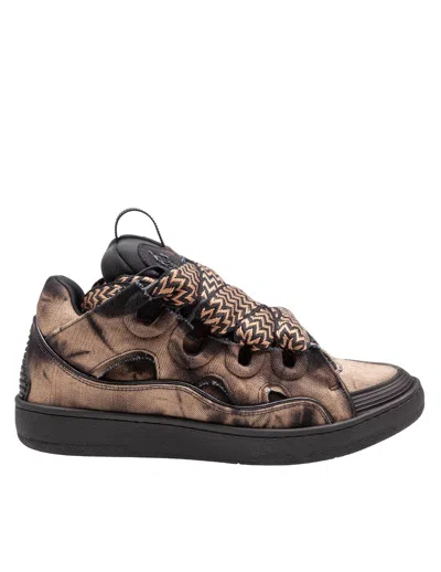 Lanvin Curb Sneakers In Washed Denim Color Black And Brown