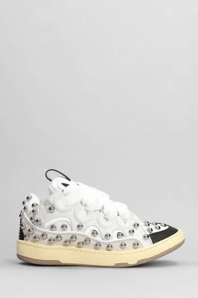 LANVIN CURB SNEAKERS IN WHITE LEATHER