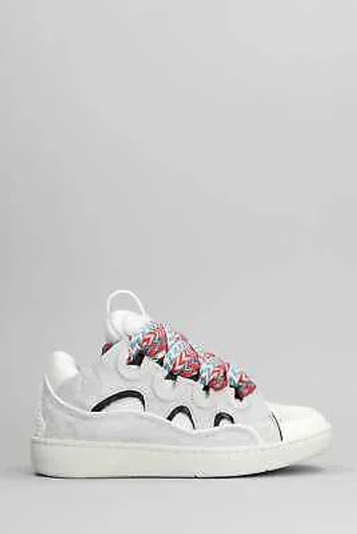 Pre-owned Lanvin Curb Sneakers In White Leather