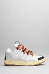 Lanvin Curb Sneakers In Leather And Suede With Multicolor Laces In Multi
