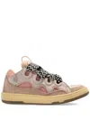 Lanvin Curb Pink Calf Leather Sneakers In Pink