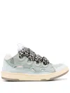Lanvin Light Blue Leather Curb Sneakers In Light Blue