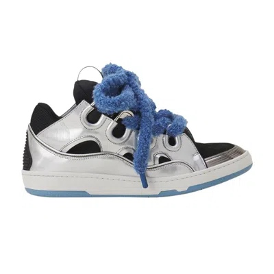 Pre-owned Lanvin Curb Sneakers 'metallic Silver Blue' | Men's Size 44