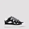Lanvin Multicolor Leather And Fabric Curb Sneakers In Multi
