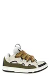 Lanvin Curb Sneakers In Grey Suede And Leather In Multi