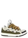 Lanvin Curb Sneakers In Grey Suede And Leather In Multi