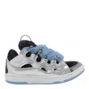 Lanvin Curb Metallic Leather Sneakers With Mesh Laces Shoes In Multi