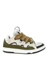 Lanvin Curb Sneakers In Grey Suede And Leather In Multi