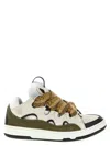 Lanvin Curb Sneakers In Grey Suede And Leather In Multi