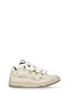 Lanvin Beige Curb Leather With Snake Laces Sneakers In Neutral
