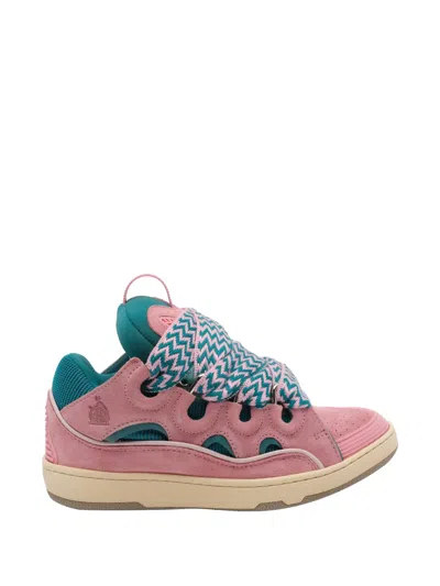 Lanvin Curb Sneakers Cut Out Design Pull Tab In Pink