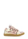 Lanvin Curb Sneakers In Metallic Leather For Women In Pink