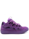 Lanvin Curb Leather Sneakers In Purple