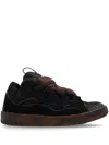 Lanvin Curb Leather Sneakers In Schwarz