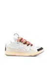 Lanvin Curb Leather And Mesh Sneakers In White