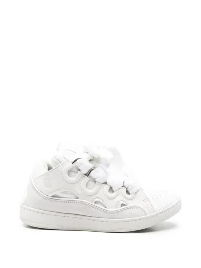 Pre-owned Lanvin Curb Sneakers In White