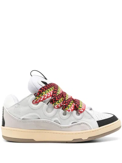 Lanvin Leather Sneakers With Unique Lacing System In Multi