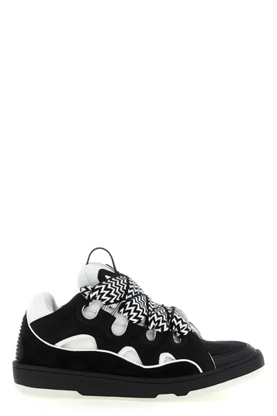 Lanvin Men & Apos;s Curb Leather Skate Sneakers In Black