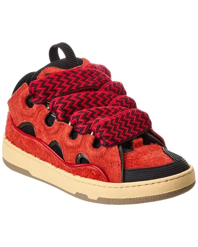 Lanvin Curb Suede & Mesh Sneaker
