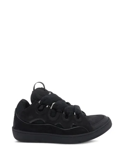 Lanvin Curb Suede Sneakers Black Color