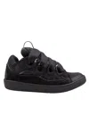 Lanvin Curb Suede Sneakers Black Color In Black