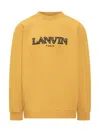 Lanvin Oversized Embroidered Curb Sweatshirt In Yellow