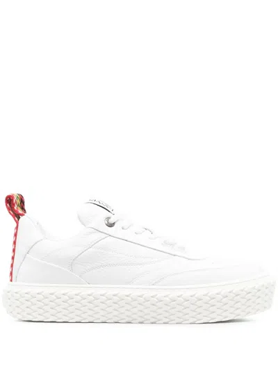 Lanvin Curb Trim Low-top Sneakers In White