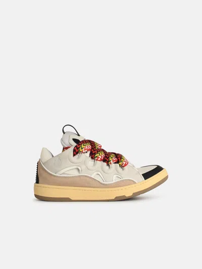 Lanvin 'curb' White Leather Blend Sneakers