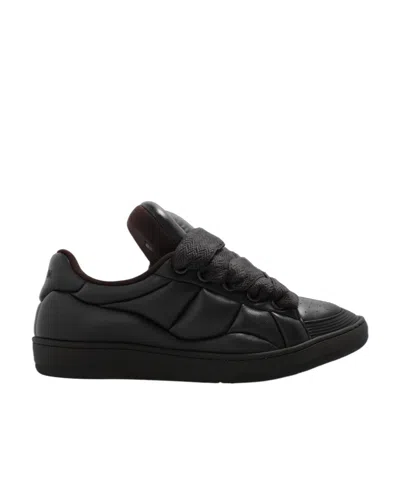 Lanvin Curb Xl Leather Sneakers In Black