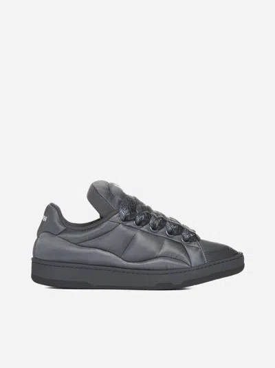 Lanvin Curb Xl Low-top Nylon Sneakers In Loden