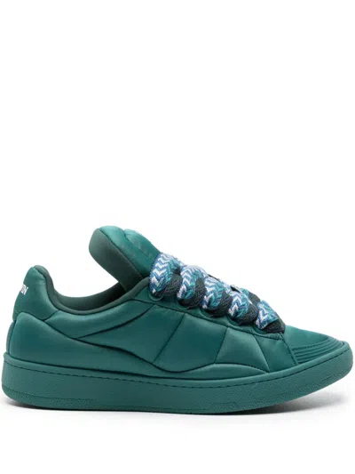 Lanvin Curb Xl Nylon Sneakers In Forest