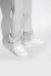 Lanvin Xl Curb Leather Low Top Sneakers In White