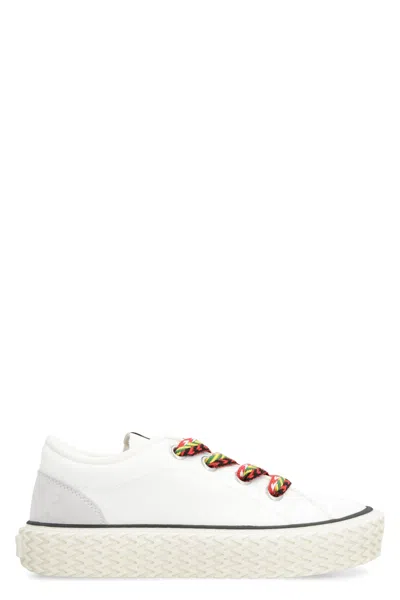 Lanvin Curbies Canvas Sneakers In White