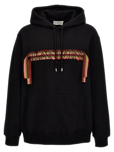 Lanvin Curb Lace Embroidered Hoodie In Black