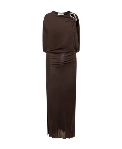Lanvin Cut-out Detailed Crewneck Dress In Black