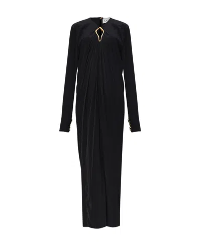 LANVIN LANVIN CUT OUT DETAILED DRAPED MIDI DRESS
